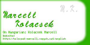 marcell kolacsek business card